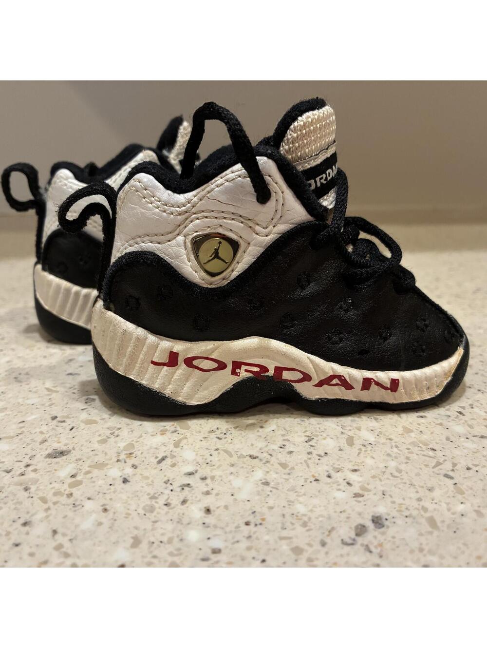 Vintage 1998 Baby Jordan Team II Black White Red Sz 2c Toddler Sneakers